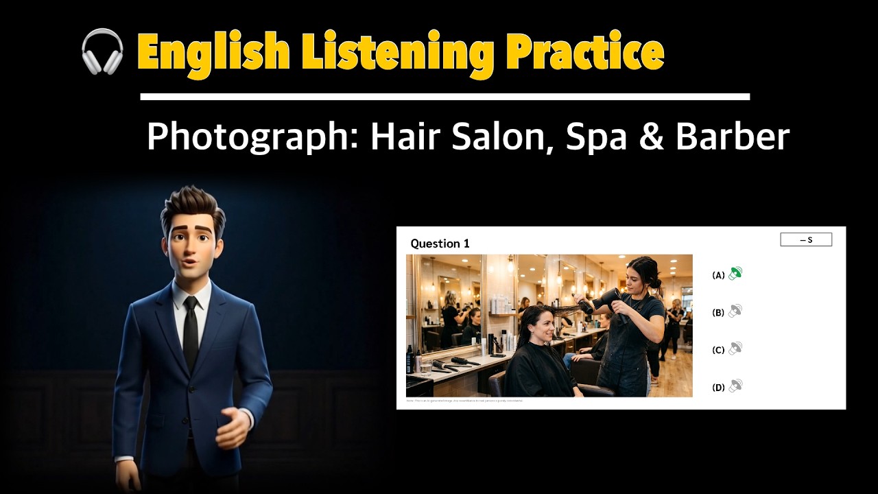 #EP14 TOEIC Photograph Listening Practice: Hair Salon, Spa & Barber Scenes