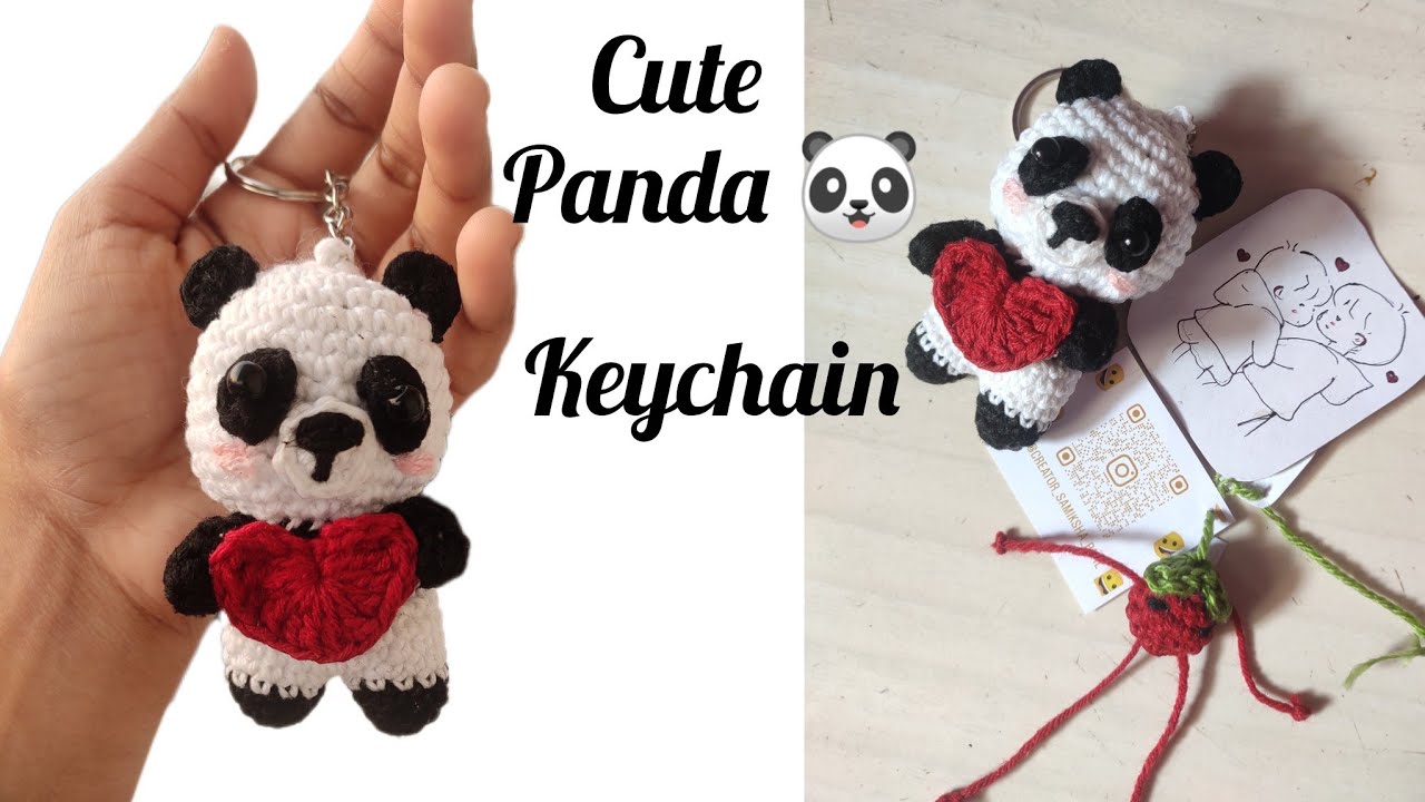 🐼 Chota Panda Keychain | Handmade with Love & Yarn​ , Asanise banana sikhe 💯