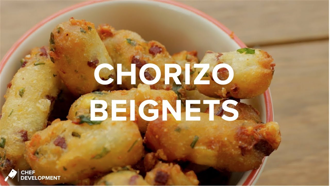 Chorizo Beignets (Deep Fried Choux Pastry) - Chef-Development
