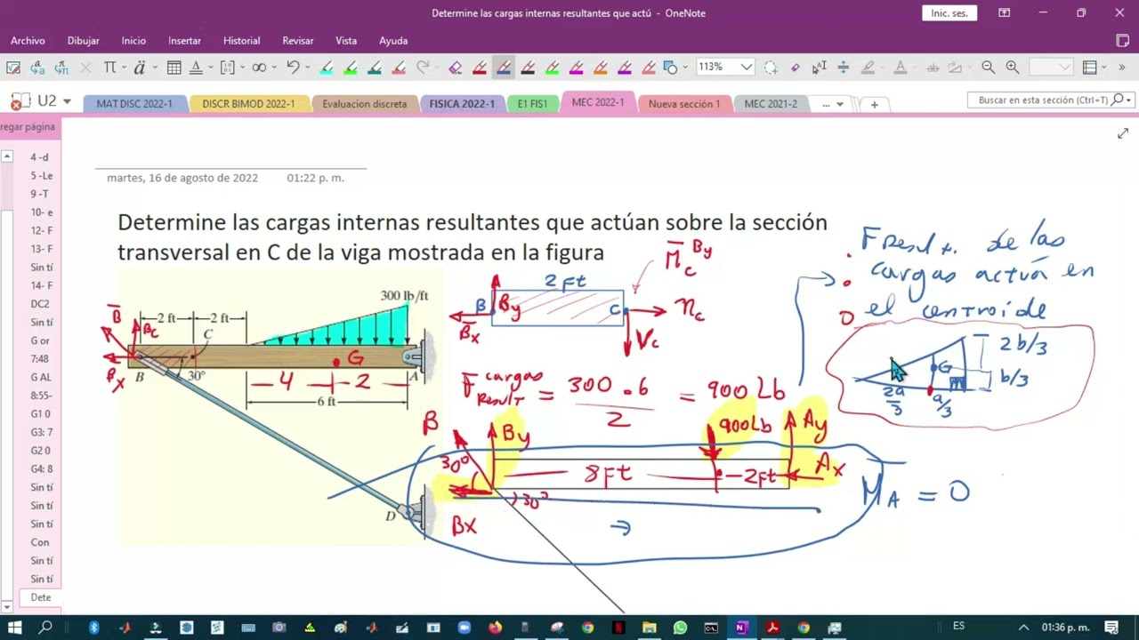 Cargas en un punto interno de la viga