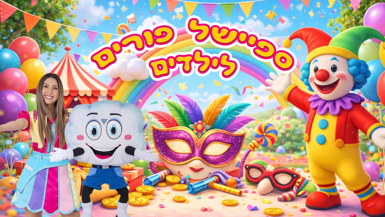 ספיישל חג פורים לילדים | סיפור מגילת אסתר | אוזני המן | שירי פורים לילדים