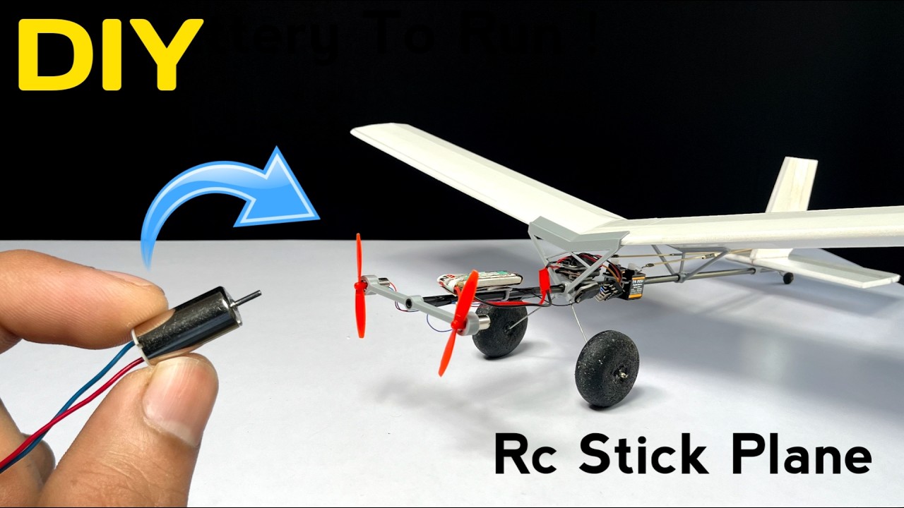 Make Rc Plane With dc Motor | DIY Rc Stick Plane 