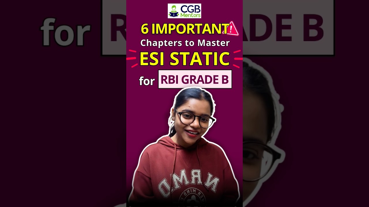 6 Important Chapters to Master ESI Static for RBI Grade B Exam! #rbi #esi #rbigradeb #ibps #esitatic