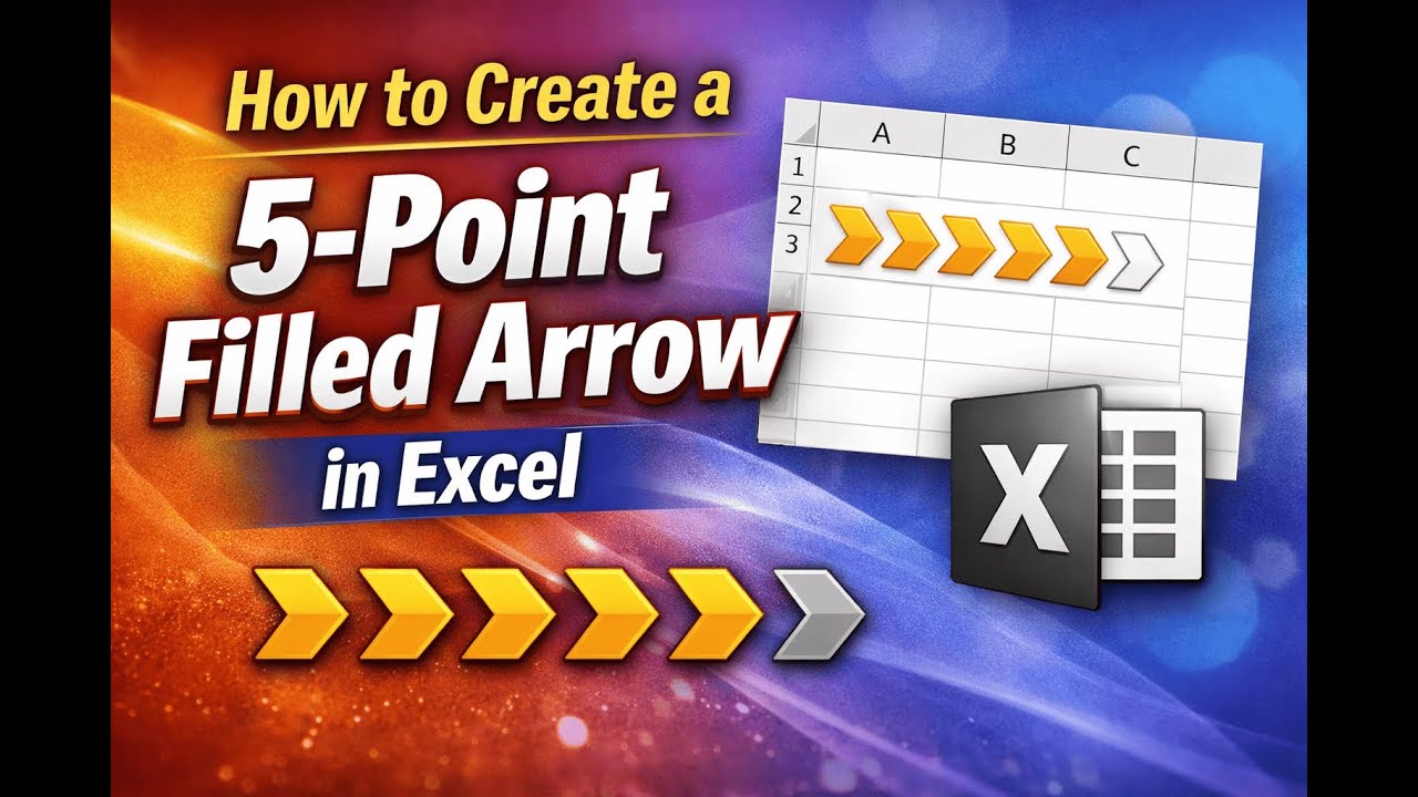 كيف ترسم سهم تقييم كامل من 5 نقاط في الاكسلCreate a 5-Point Filled Arrow in Excel