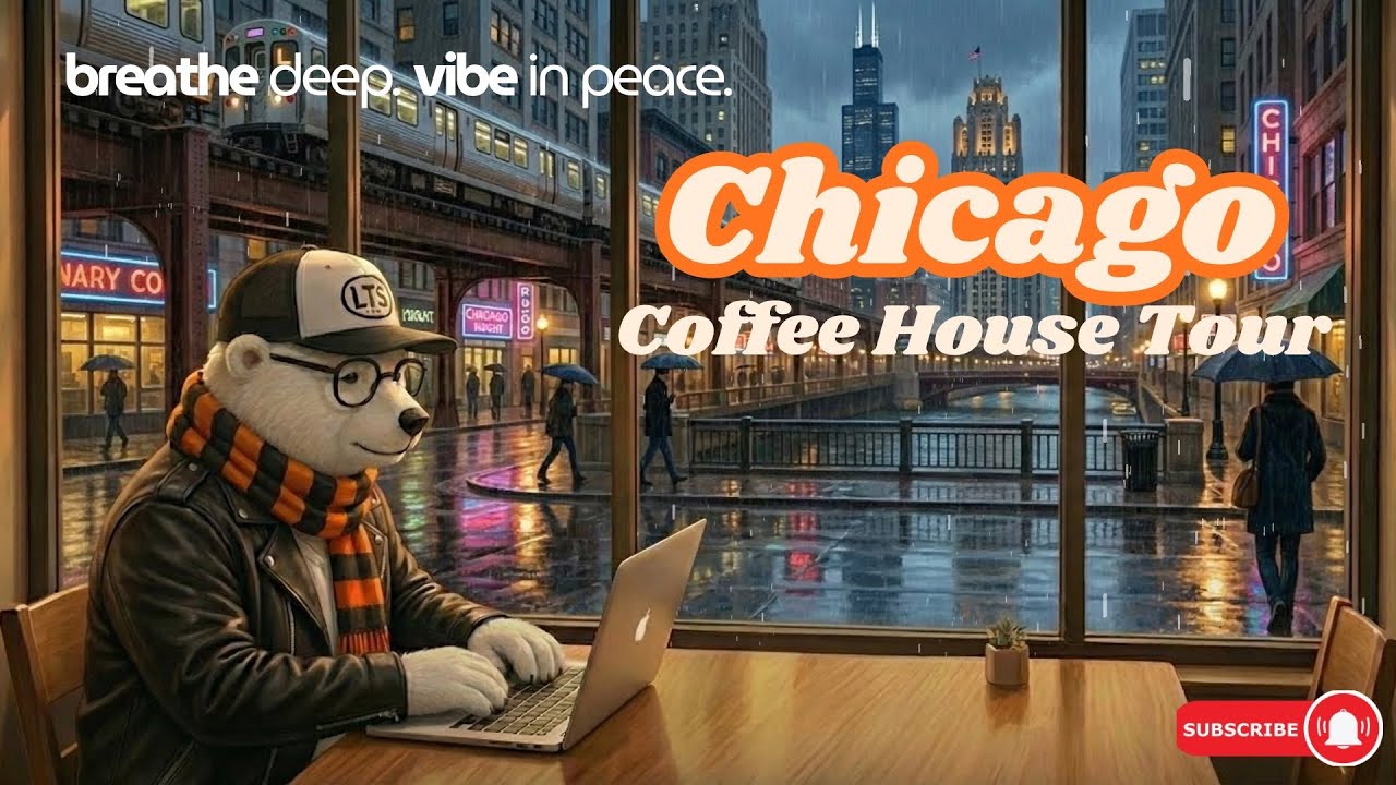☕🏙️ Lofi Teddy Snowe – Coffee House Tour: Chi-Town ~ Chill Lo-Fi Beats from the Heart of Chicago 🎧✨