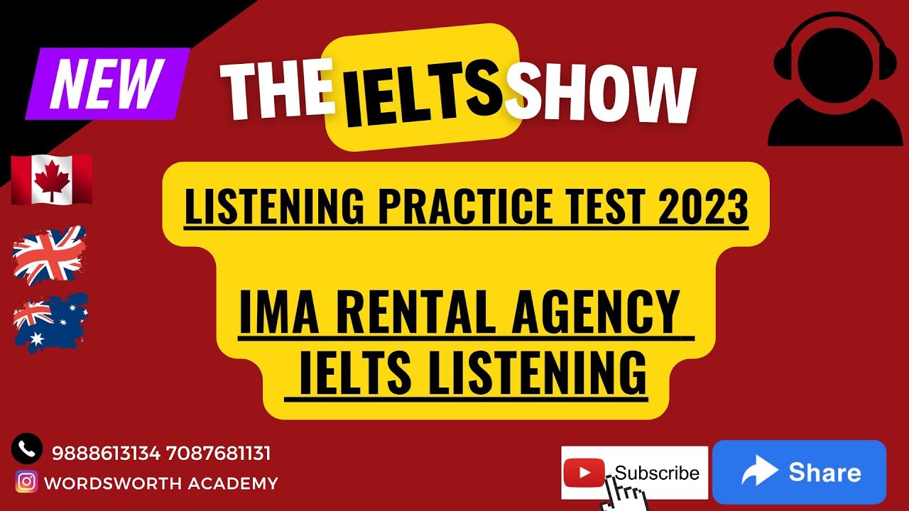 АГЕНТСТВО ПО ПРОКАТУ IMA | АУДИРОВАНИЕ IELTS #2023 #listeningpracticetest2023