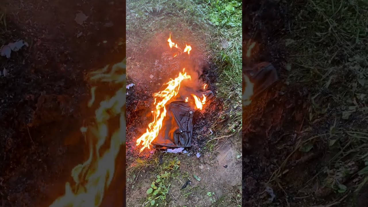 Rip latex leggings and red catsuit burning Part.4