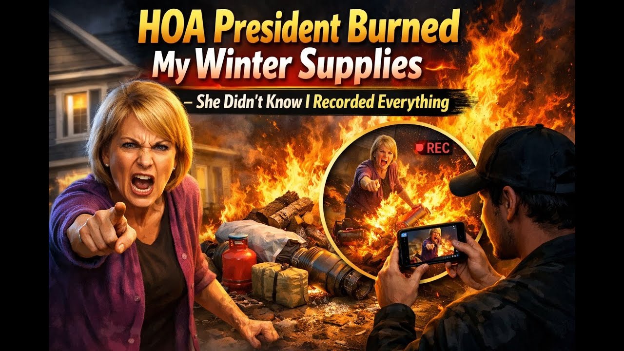 HOA President Burned My Winter Supplies — She Didn’t Know I Recorded Everything