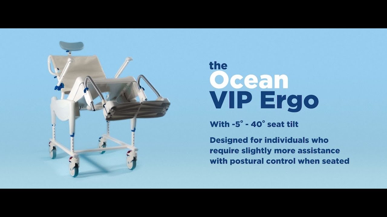Aquatec Ocean VIP Ergo Tilt-in-Space Shower Chair Commode