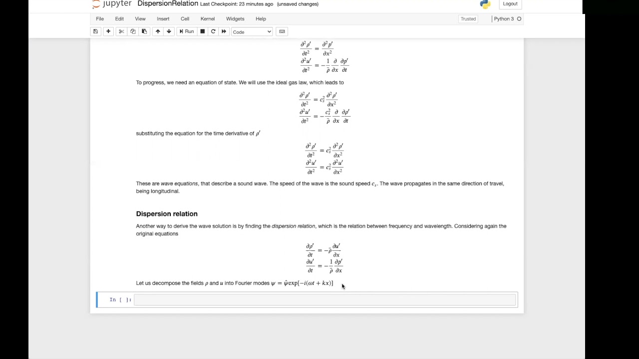 ASTR 506 - Class 20 - Video 3 - Acoustics: Dispersion Relation