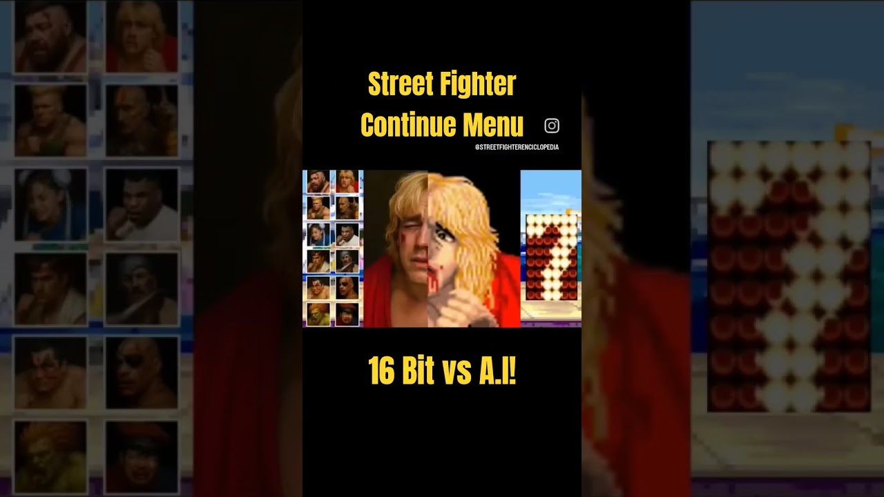 Street Fighter II Continue screen, from 16 bit to A.I! #streetfighter