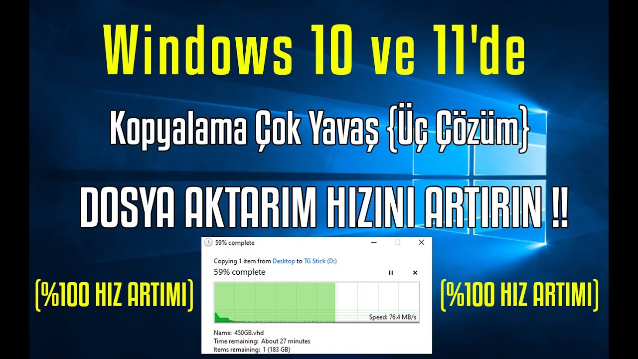 Dosya Kopyalama Hızını 2 Kat Artır! Kolay Y&ouml;ntem (%100)