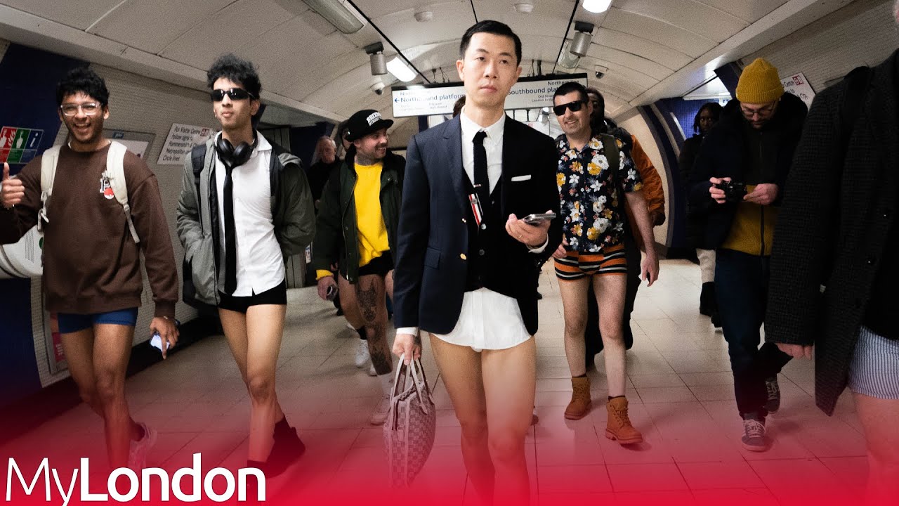 London Underground passengers strip down to pants in no trousers tube ride
