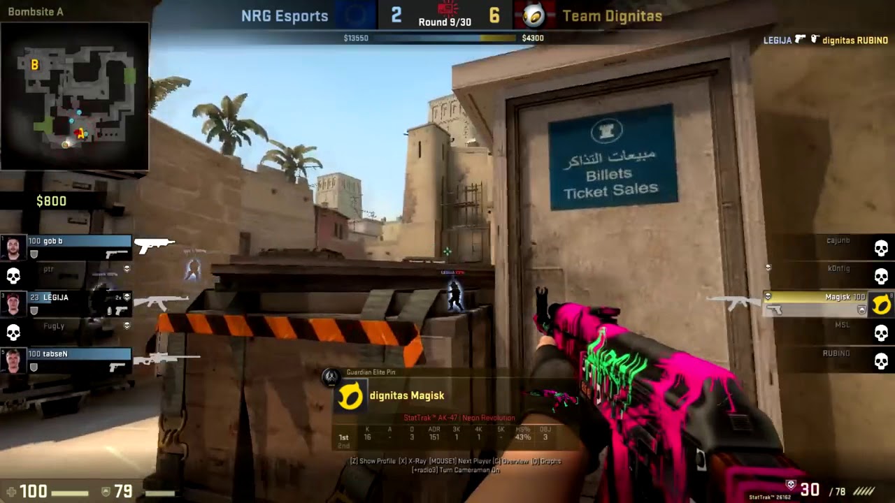 CS:GO - Magiskboy 26/6 (POV) Dignitas vs Nrg on Mirage