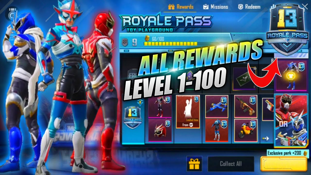 1 RP to 100 RP REWARDS FIRST LOOK PUBG MOBILE - SEASON 13 ROYALE PASS