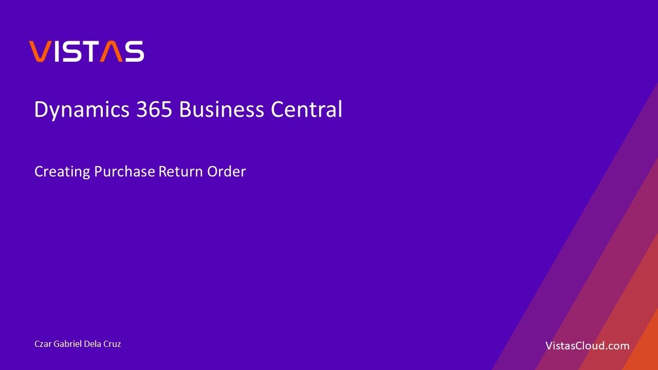 How to Create a Purchase Return Order in Dynamics 365 Business Central