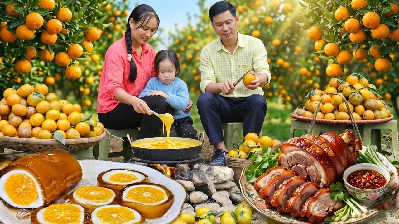 A Special Day Making Orange Pie and Grilling a Giant Beef Leg | A Warm Family Meal With My Daughter