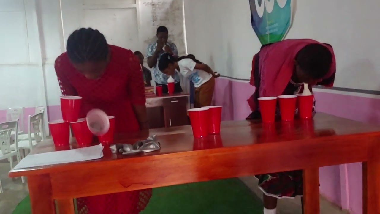 Game Week - Balloons and cup pyramid