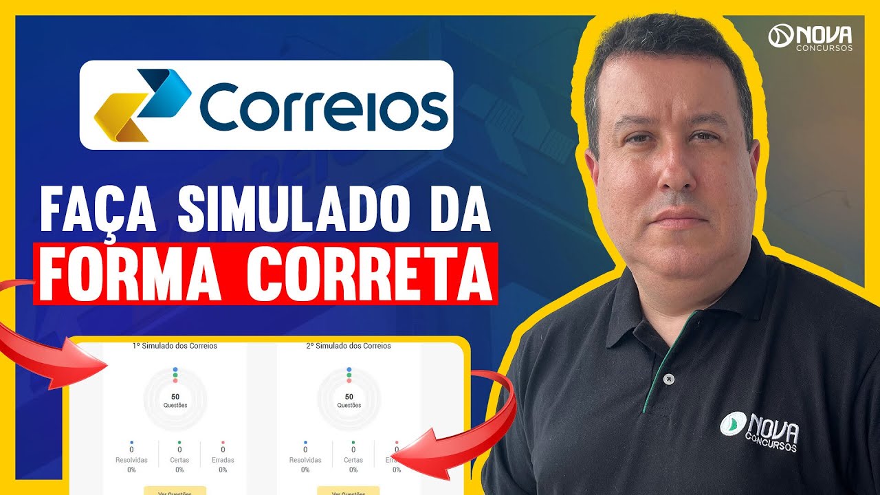 CONCURSO CORREIOS N&Iacute;VEL M&Eacute;DIO 2024: COMO TREINAR COM SIMULADO 🎯