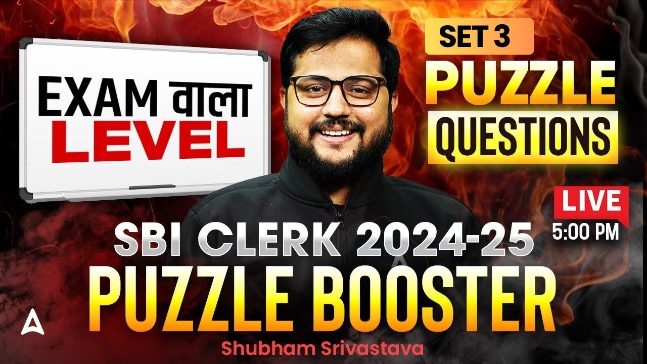 SBI Clerk Reasoning 2024-25 | SBI Clerk Puzzle Reasoning | Reasoning  By Shubham Srivastava #3