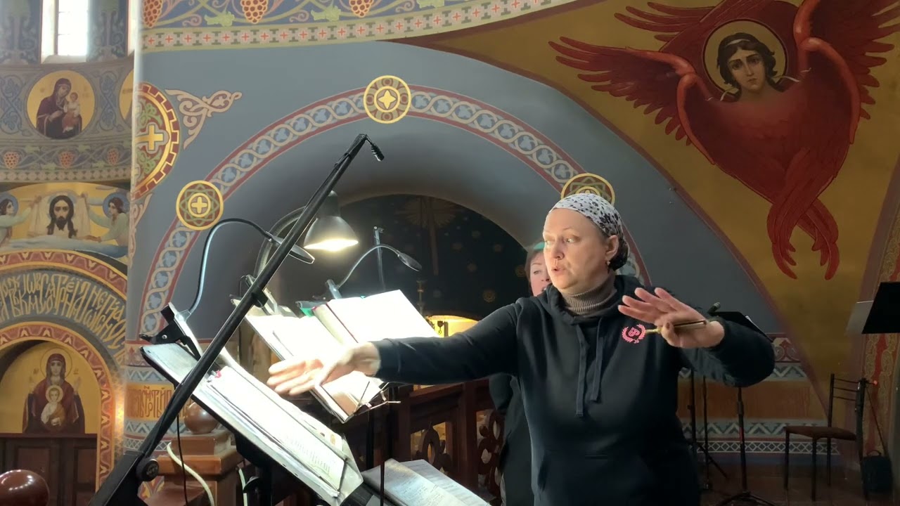 Великое славословие, распето на 6 глас (натуральное наклонение минорного лада)