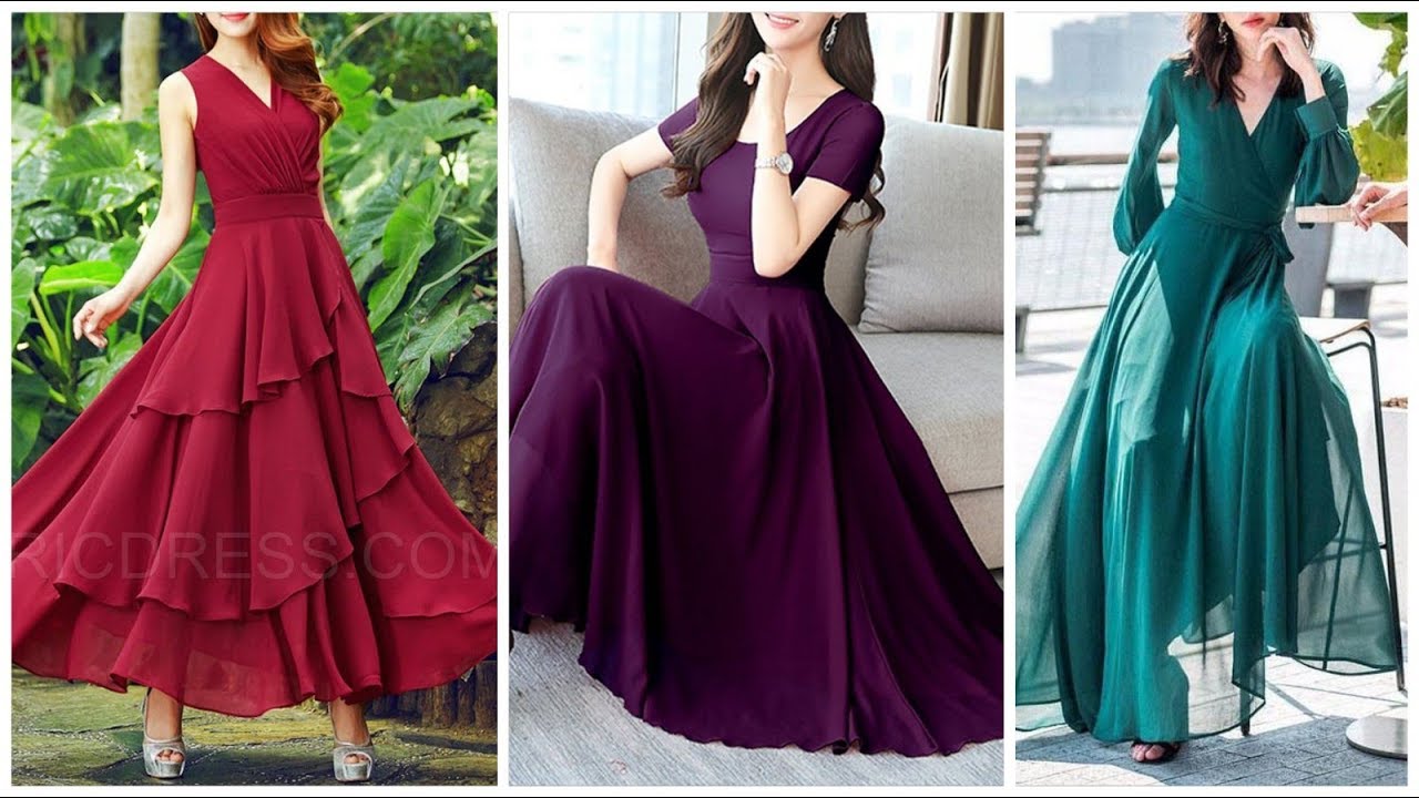 New Gowns Styles -Top 40 X-Line Chiffon Gown Maxi Dresses 👗