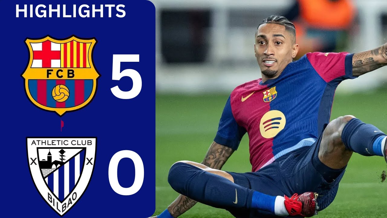BARÇA EN FEU 🔥⚽ | FC Barcelone 5–0 Athletic Bilbao | Résumé & Highlights#barcelona #athleticbilbao