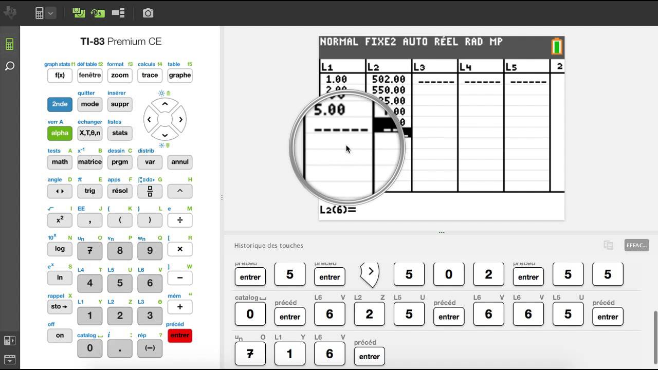Effectuer une régression avec la TI-83 Premium CE