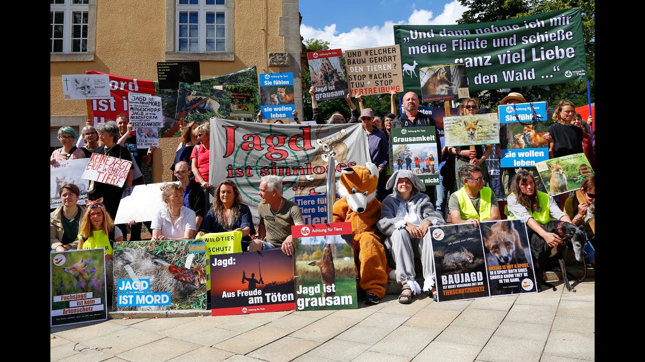 Demonstration gegen die Jagd