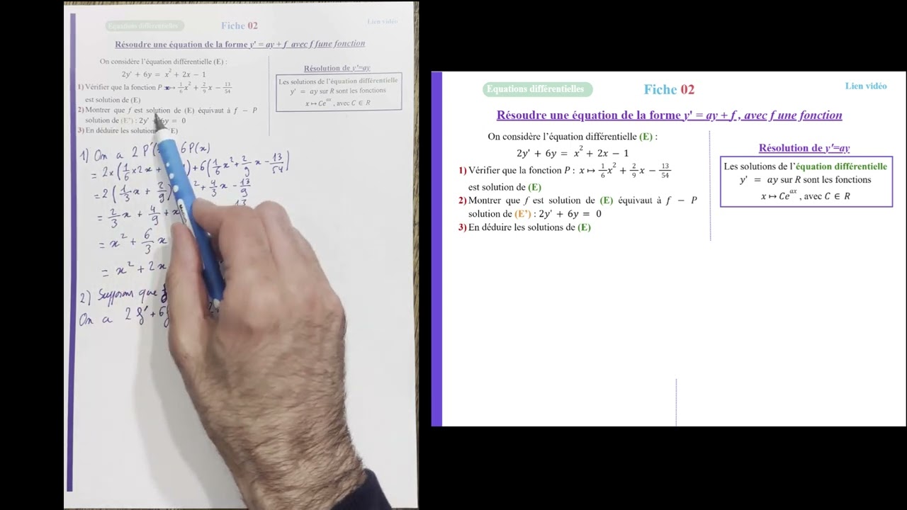 Exercice corrigé type bac Equations différentielles