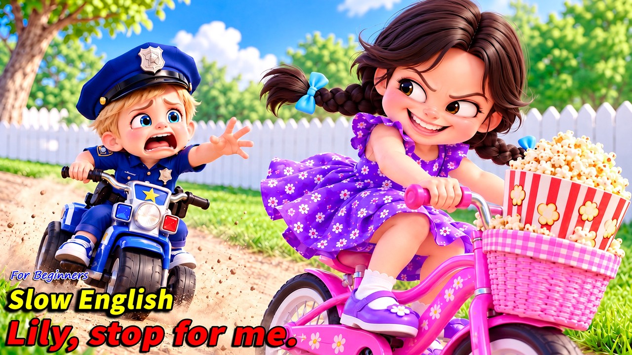 The Little Police Officer Thought Lily Stole His Popcorn.. THEN He Learned the Truth!🍿 |Slow English