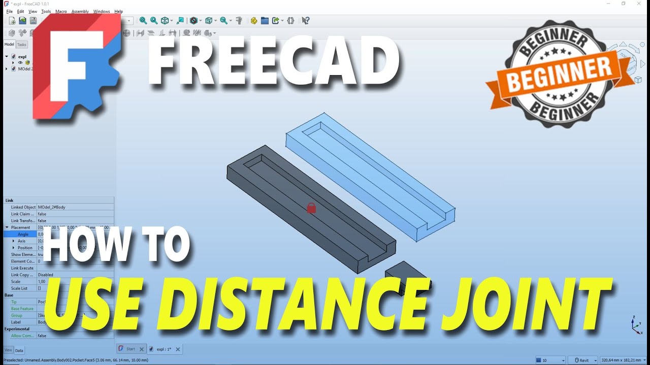 FreeCAD Assembly How To Use Distance Joint