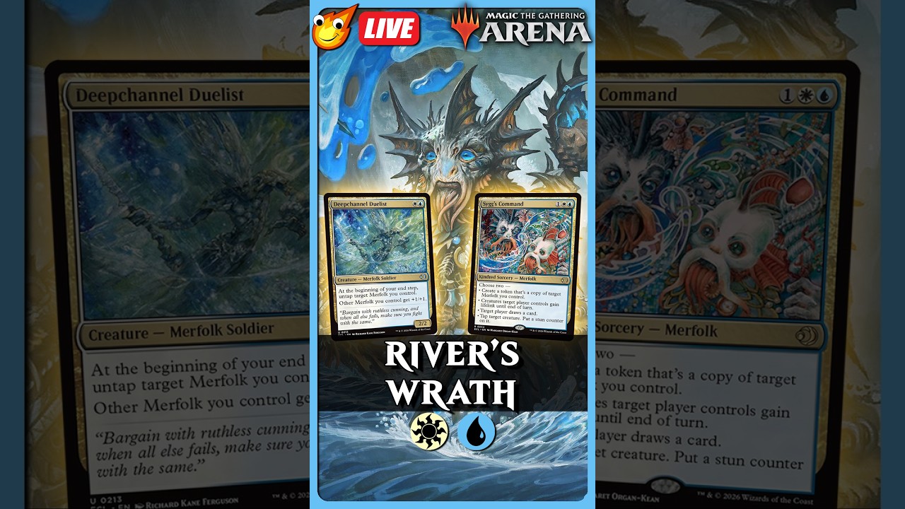 🔴 LIVE | Sygg Leads Azorius Merfolk | $59/10 Rares | Brawl MTG Arena (Portrait)