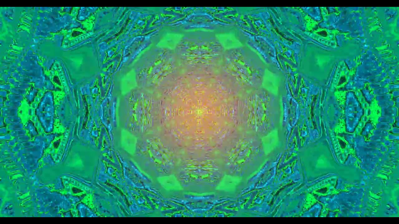 10 hours Neon Tunnel Screensaver 4k UHD 60fps Teal Mandala Vj Loop