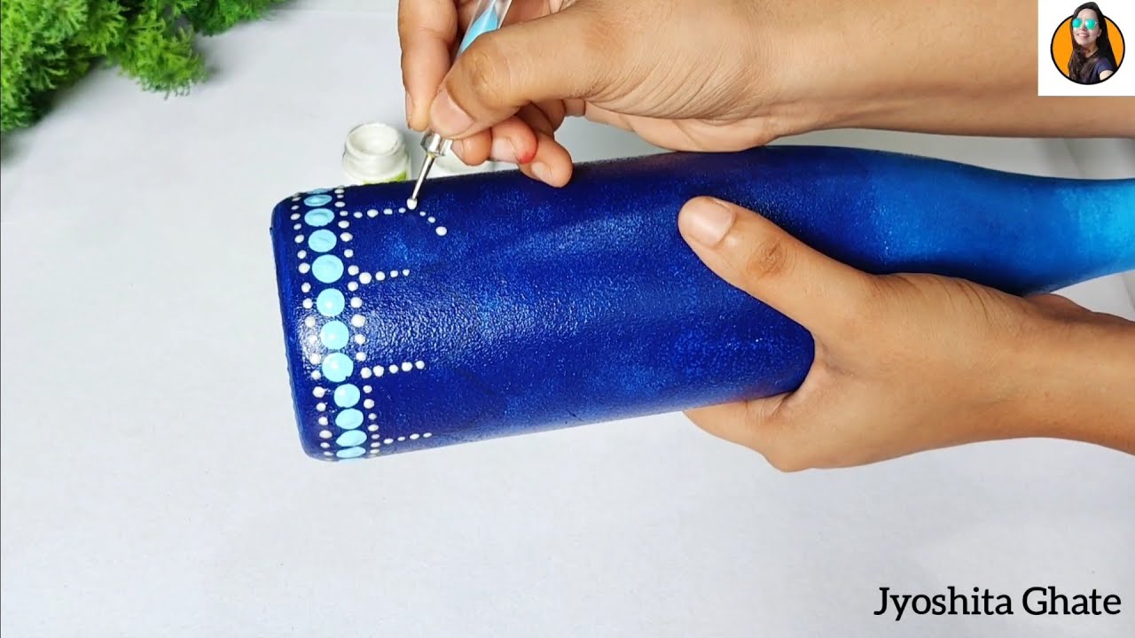 DIY Bottle Craft| Very Unique & Elegant Dot Bottle Art| Dot Art On Glass Bottle| Home Decor Ideas|