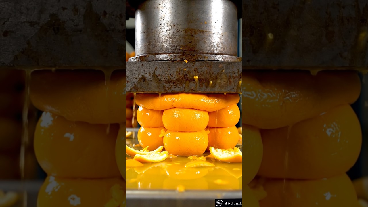 Hydraulic Press vs Orange Stack 🍊💥 | #oddlysatisfying