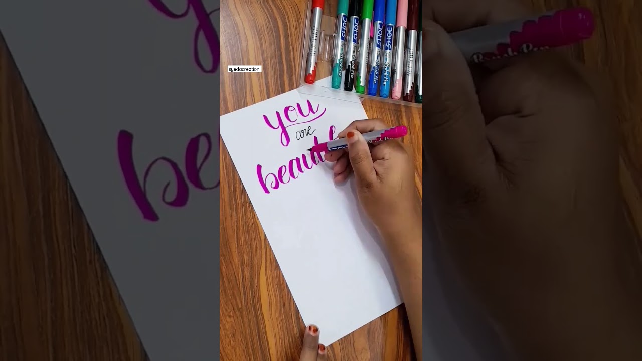 🌟quote drawing P-10|brush pen calligraphy #youtubeshorts #viral #art #drawing #calligraphy #creative