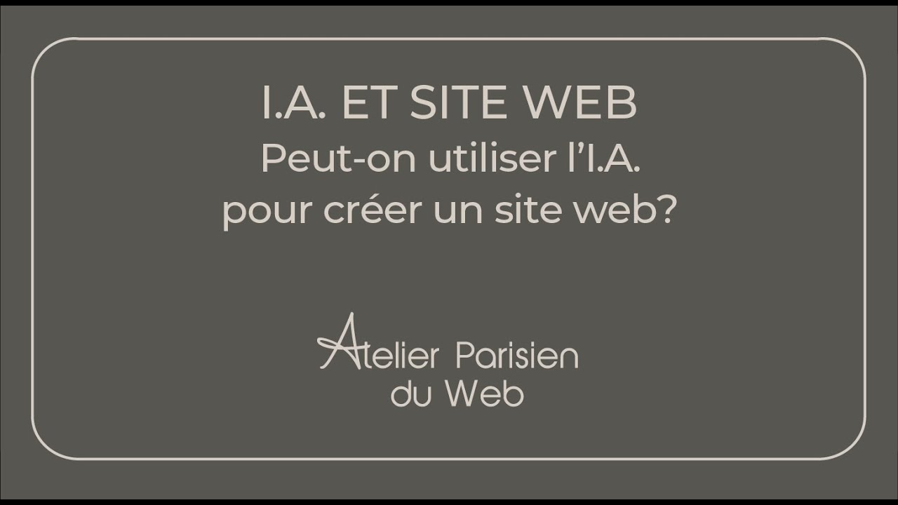 I.A. : Peut-on utiliser l'I.A. pour faire un site web?