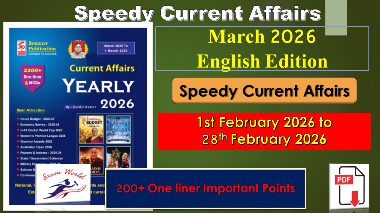 Speedy current Affairs March 2026 in English | One Liner Current Affairs in English #speedy