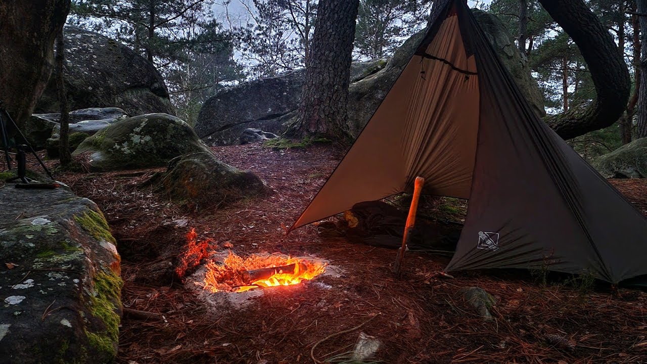 Cowboy Shelter with Fireplace ! Common Man's Hot Tent ! Firesteel, Shovel, Outdoor Cooking !