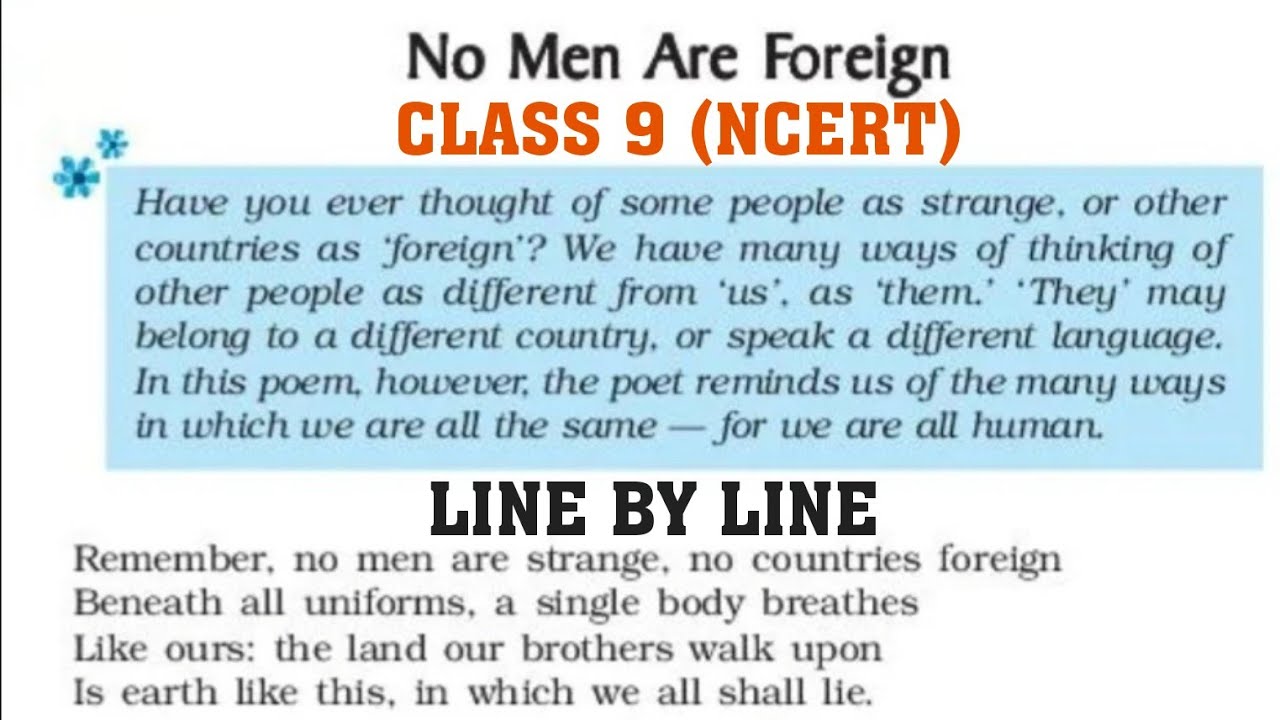 No men are foreign | No men are foreign class 9 | No men are foreign poem #No_men_are_foreign