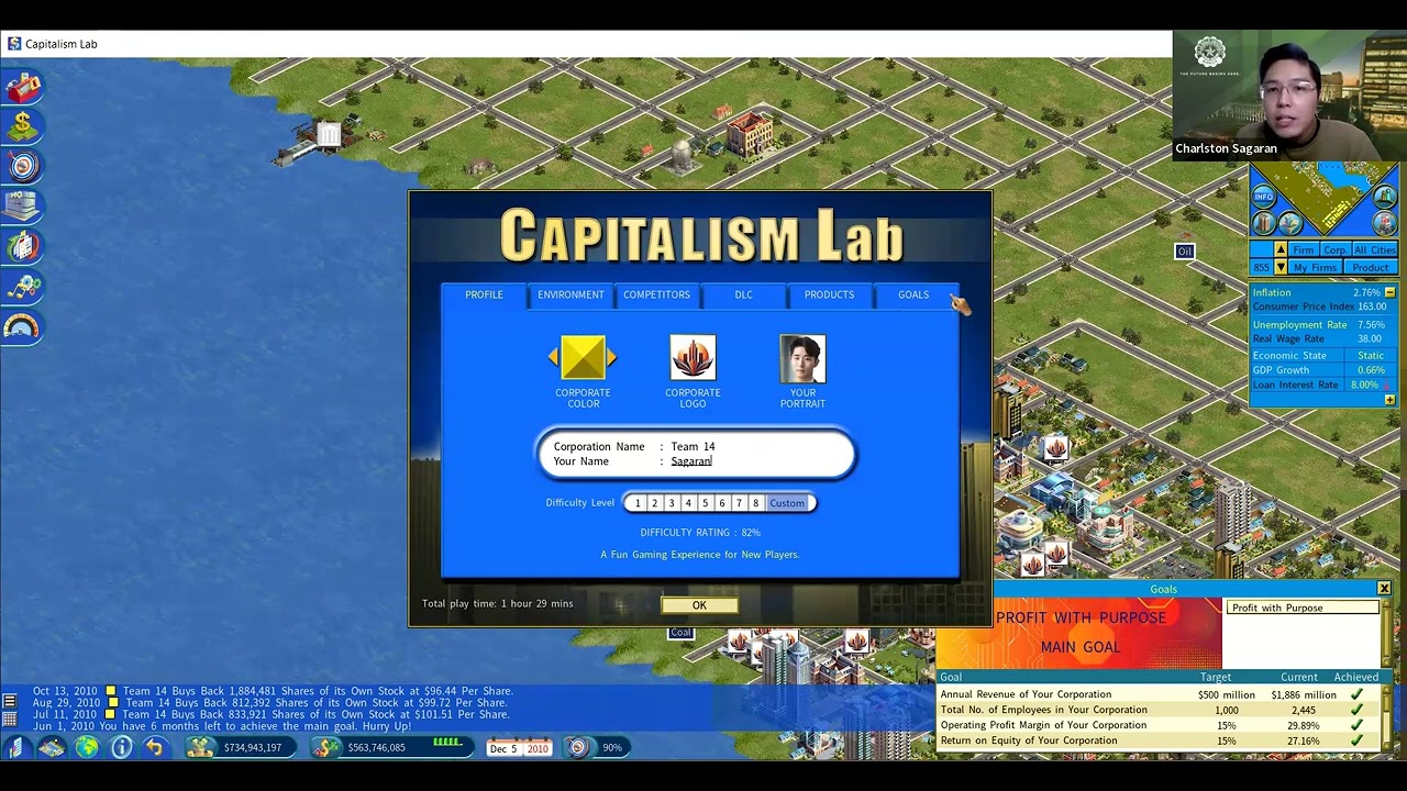 Tutorial on the Profit with Purpose Challenge in Capitalism Lab