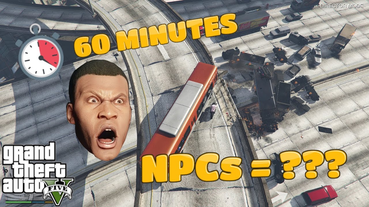 How many NPC's vehicles can I YEET off an overpass in 1 HOUR in GTA V?