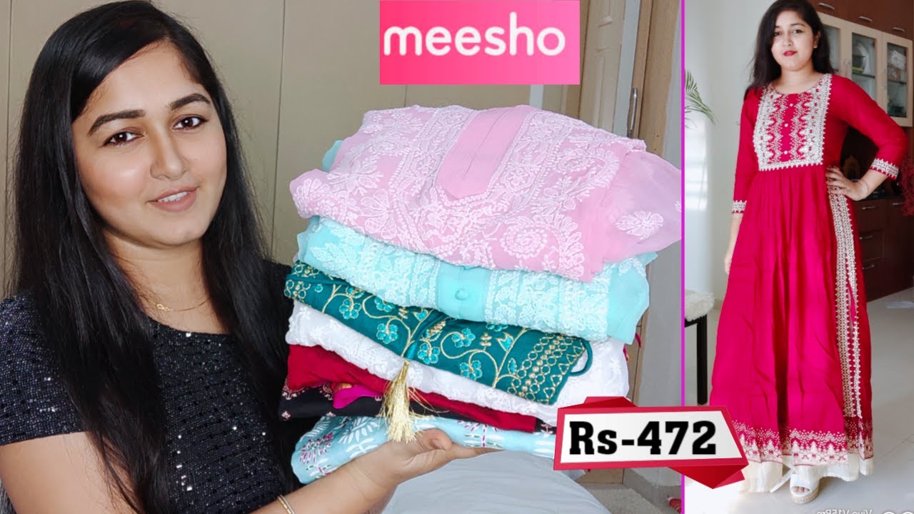 Meesho Latest Designer Kurta Haul/ Kurti Dress/ Chikankari Kurta / Embroidery Kurta Review #meesho