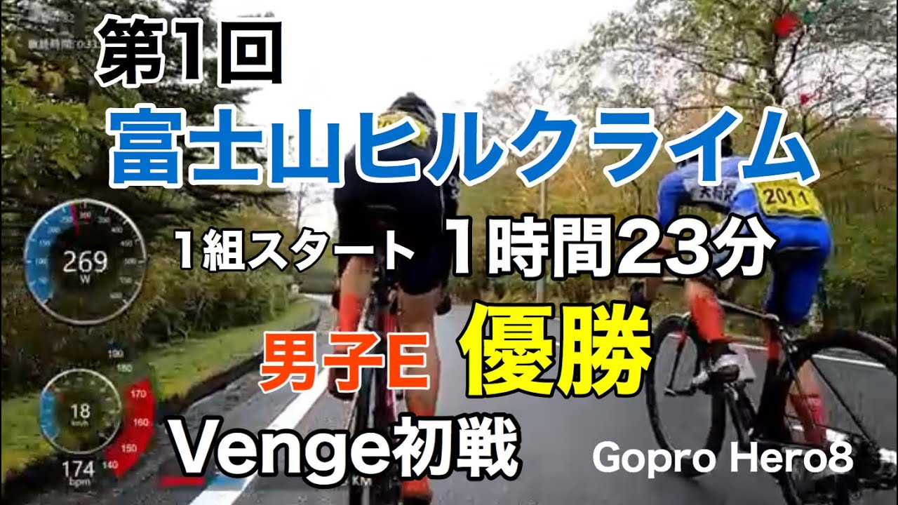 第1回富士山ヒルクライム2019　1組　1時間23分　男子E優勝　Gopro Hero8