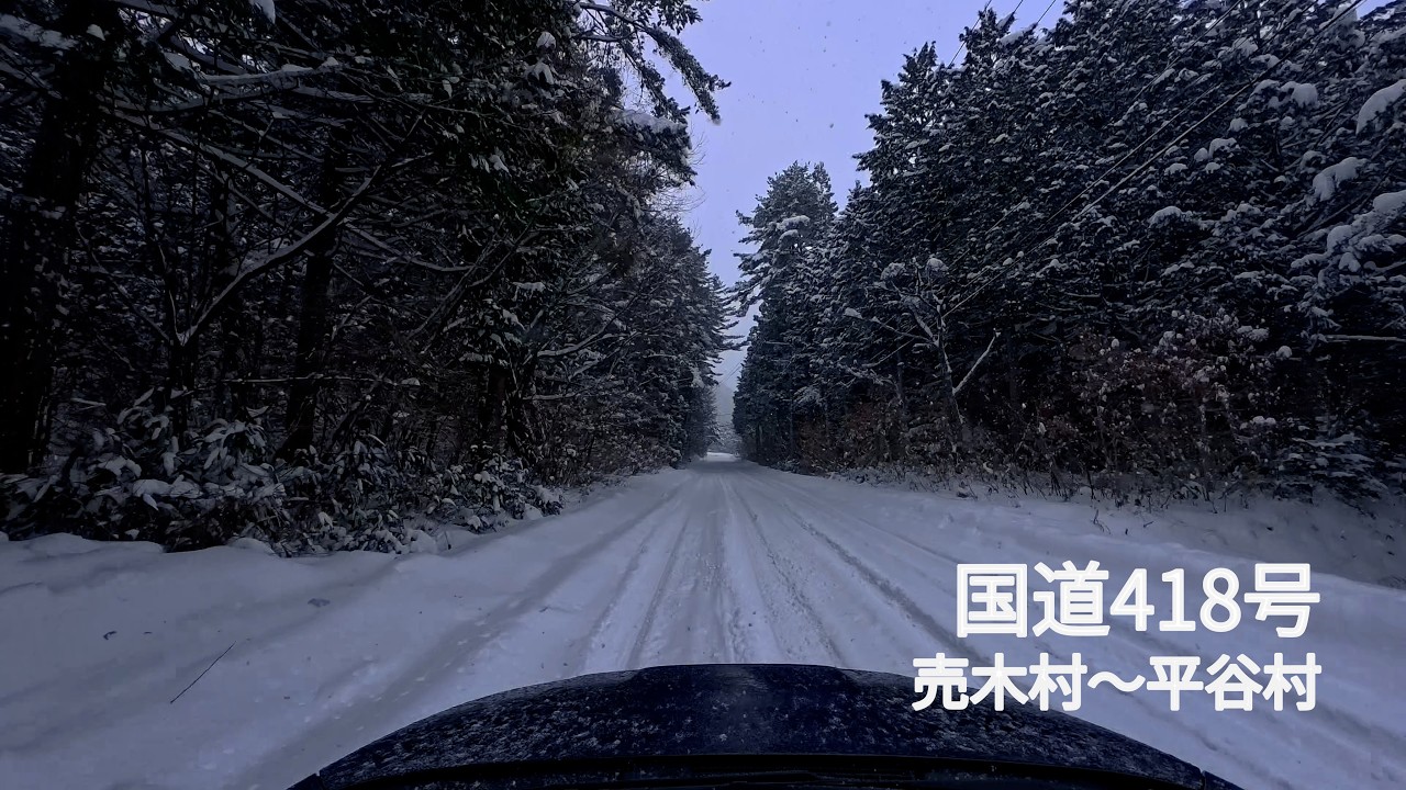 人の気配が薄い国道｜冬の売木村から平谷村へ（等倍・走行音のみ）
