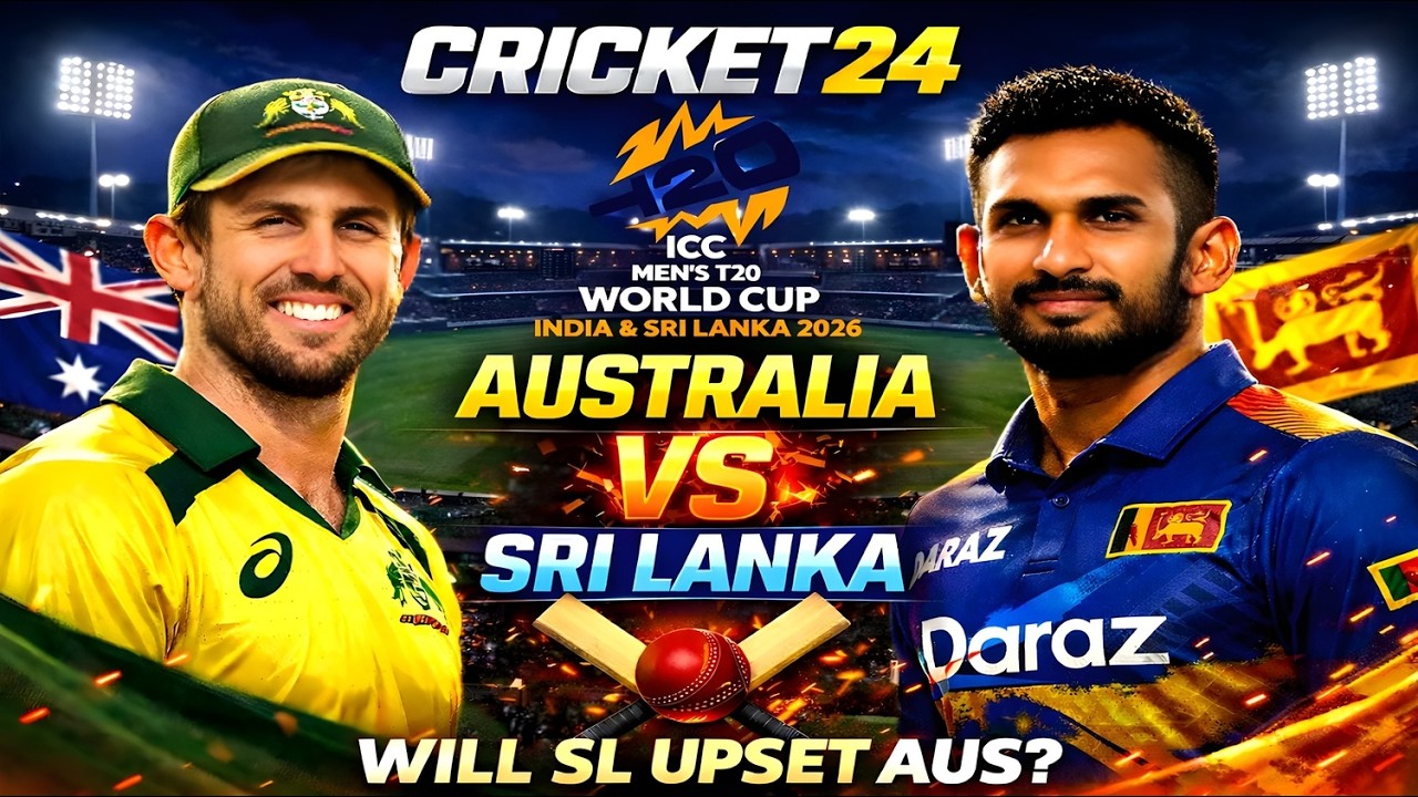 🔴WILL SL UPSET AUS?🤯|T20 WC 2026|Cricket 24 Telugu LIVE|S33 #shortsfeed #t20worldcup #slvsaus