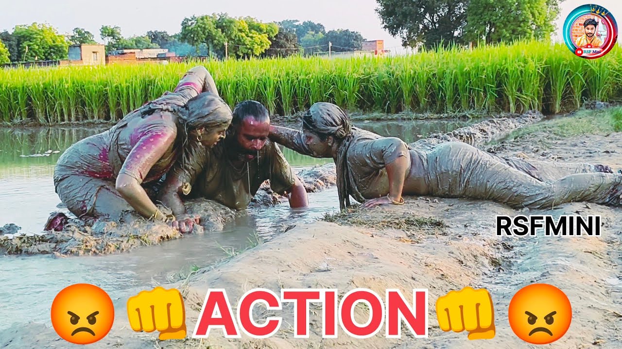 #viral | अंजना सिंह और यामिनी सिंह देखिए कीचड़ में कैसे एक्शन कर रही है  वीरेन लोग को मारा #action