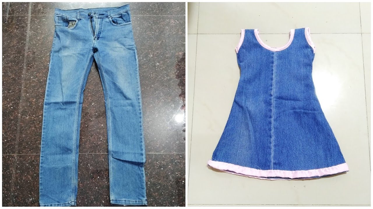 പഴയ jeans ഉപയോഗിച്ച് എളുപ്പത്തിൽ ഒരു കുഞ്ഞു frock തയ്ക്കാം
