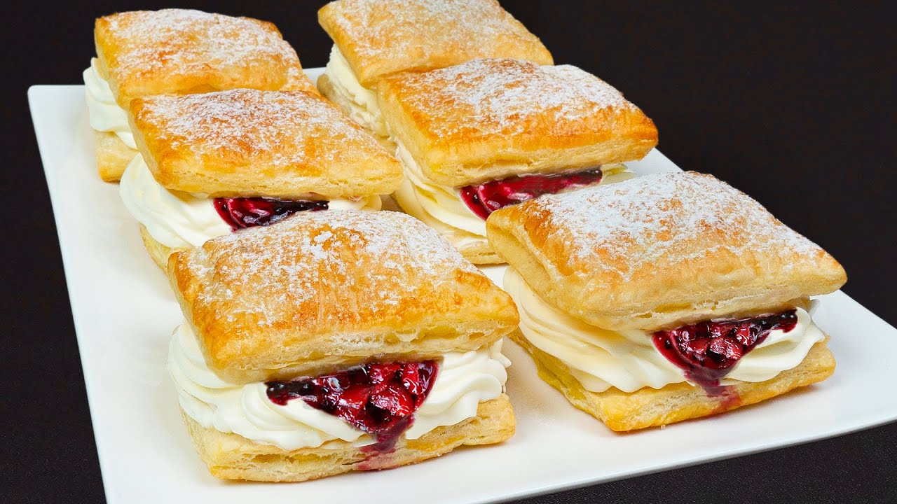 Du kommer att göra det dagligen! Snabb dessert av smördeg och körsbär